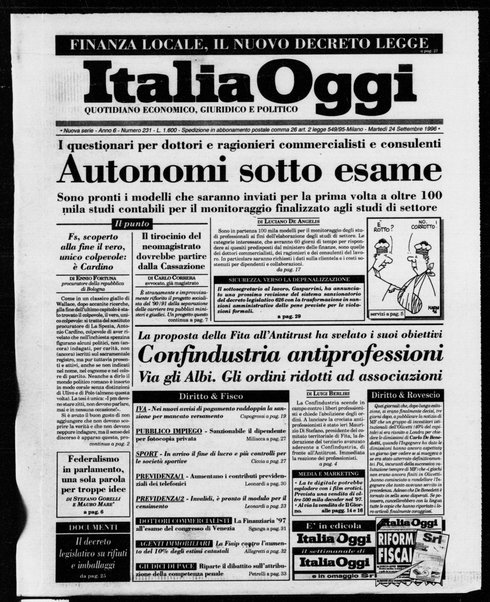 Italia oggi : quotidiano di economia finanza e politica